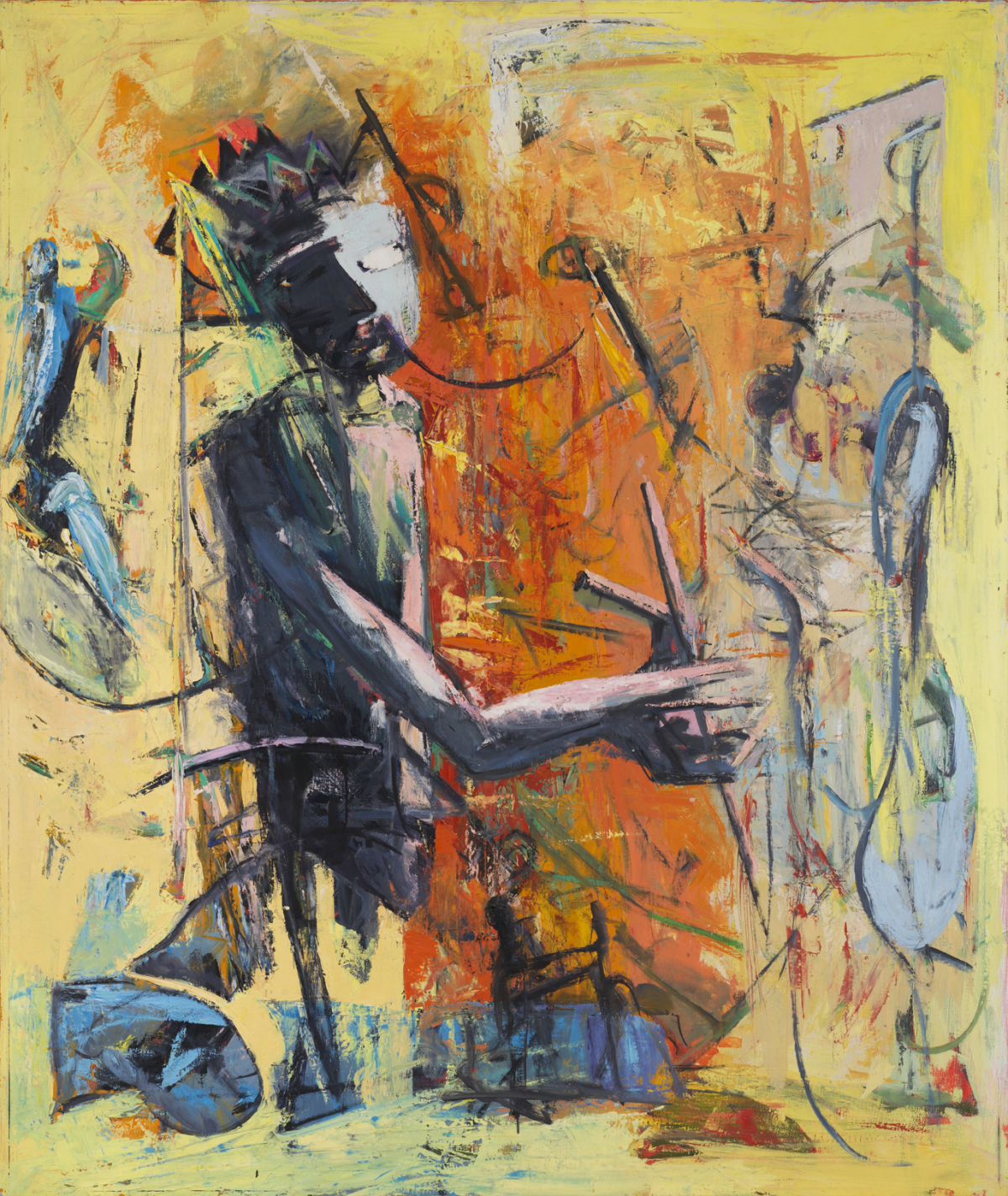 Král Ubu jako mág, 1990, olej na plátně, 195 x 160 cm
